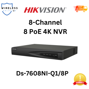 Hikvision DS-7608NI-Q1/8P 8 Channel NVR 1U 8 PoE 4K Network Video Recorder