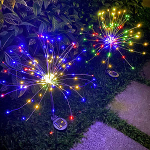 Solar Garden Lights Outdoor Waterproof LED Firework Lamps for Fowerbed Garden Home Tree Flower Xmas Christmas Decoration