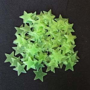 KEYOOL 100Pcs/Set Glow In The Dark Luminous Wall Stickers Colorful Star DIY Wall Art Stickers Fashion Nursery Ornament Fluorescent Wall Art Decals Kids Baby Room Decoration