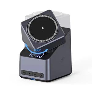 ของขวัญระดับไฮเอนด์ใหม่ 4 ใน 1 หมุนนาฬิกาชาร์จไร้สายที่มี 180 °หมุนหน้าจอสัมผัสแม่เหล็กชาร์จไร้สาย