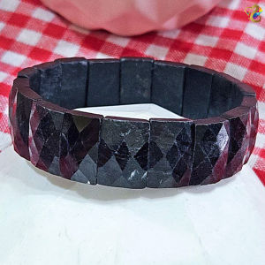 Premium Grade Natural Faceted Hypersthene Shou Pai Bracelet