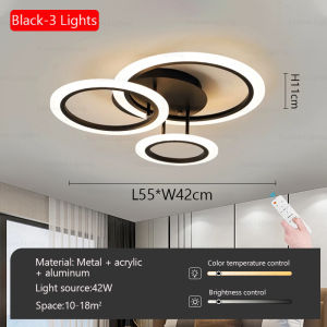Bedroom Lamp Ceiling Light LED Creative Circular Living Room Chandelier Nordic Restaurant Decorative Light
