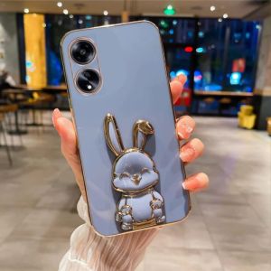 Luxury Softcase for OPPO A78 4G Free Rabbit Phone Holder