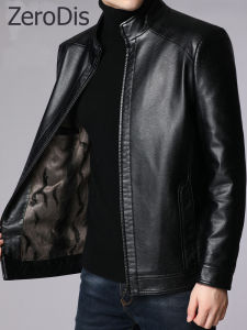 [ZeroDis]Mens middle-aged spring mens thin spring coat leather jacket