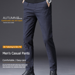 กางเกงทรงตรงทรงเล็กของอังกฤษ กางเกงทรงตรงผู้ชายของอังกฤษ นุ่ม ยืดหยุ่น และระบายอากาศได้ดีการออกแบบปุ่มแฟชั่นกางเกงทรงเข้ารูป