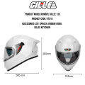 Gille 135 GTS SERIES V1 pearl white Solid Full Face Dual Visor Motorcycle Rider Plain Helmet. 