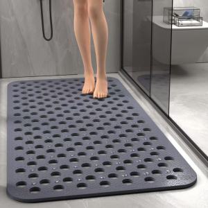 Rectangle TPE Anti-skid Bath Mats Soft Shower Bathroom Massage Mat Suction Cup Non-slip Bathtub Carpet Large Size