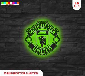 KEREN !!! LAMPU HIAS DEKORASI KEREN MOTIF LOGO BOLA MANCHESTER UNITED Sign With RGB (LB-08)