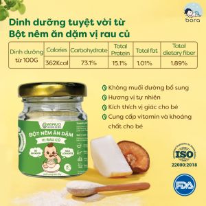 Hạt nêm ăn dặm Anpaso 60g cho bé từ 6 tháng tuổi không thêm muối đường gia vị tự nhiên an toàn cho bé