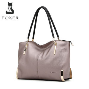 FOXER Women Handbag Leather Purse Lady Tote Shoulder Bag Top Handle Bag