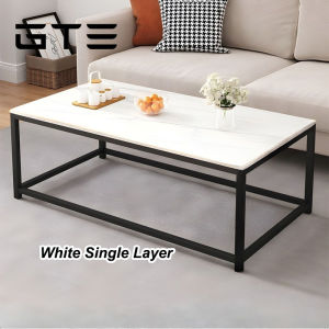GTE Single/Double Layer Marble Pattern Living Room Household Rectangle Coffee Table - Fulfilled by GTE SHOP