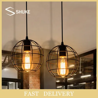 ราคาถูกที่สุด220VE27.LED Retro อุตสาหกรรมโคมไฟสไตล์ยุโรปชุดไฟเพดานโคมไฟระย้าโมเดิร์นเหล็กสีดำไฟตั้งโต๊ะ LED ดูด Wall Light