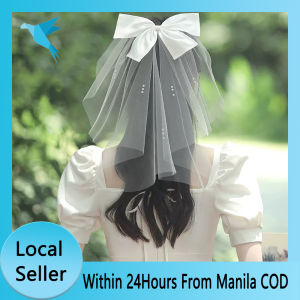 New Style Beautiful Wedding Headdress Bow Headdress Wedding Photo White Satin Mesh Hairpin Bridal Hair Wedding Accessories