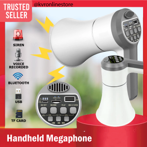 Rechargeable Portable Megaphone Foldable Handheld Loud Speaker with Built-in Siren Recorder Play / Pembesar Suara