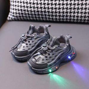 SHUNAICHI Light Girl Pink Childrens Sports Shoes 1-6 Years Old Baby Boy tennis Shoes 2023 Autumn New Kids Casual Shoes LED Sole G09142