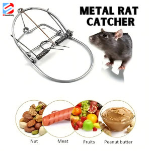 Heavy-Duty Stainless Steel Rat Trap Reusable Metal Spring Mouse Trap Mouse Home for Huntin