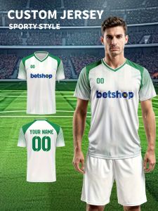 Jeans Fritz Custom 3D Print Solid Green White Trim Betshop Soccer Jersey Sporty Style Football Shirt for Men Women Training Match with Fast Delivery Cod Free Shipping High Quality Breathable Soft Touch Comfort Fit