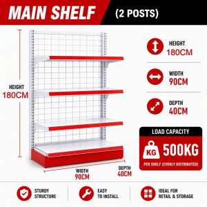 2026 New Model Grocery Store Display Shelf Space Saving Steel Rack for Mini Mart Retail