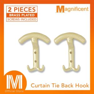 Curtain Tie Back Kurtina Tiebacks Wall Hooks (Brass Plated) (1 pair)