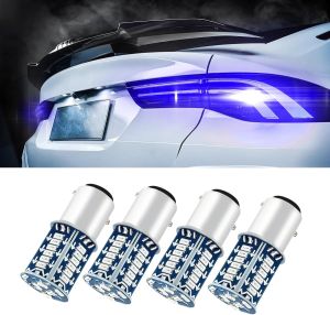 4Pcs 1157 LED Bulb Super Bright LED Backup Reverse Lights12V Flashing Strobe Blinking Brake Lights 1157 2057 2357 7528 BAY15D LED Bulbs with Projector Replacement for Brake Tail Stop Lights