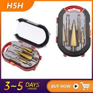 6PCS Steel Titanium Step Drill Bit Set 4-12/20/32mm Metal Hole Cutter Wood Cone Core Drilling Hole Saw Tool