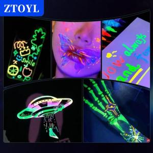 [COD]🔥🔥🔥ZTOYL 1 8cs Student Children Creative Painting Fluorescent Marker Pen Colorful Luminous Pen Human Face Paint Pen