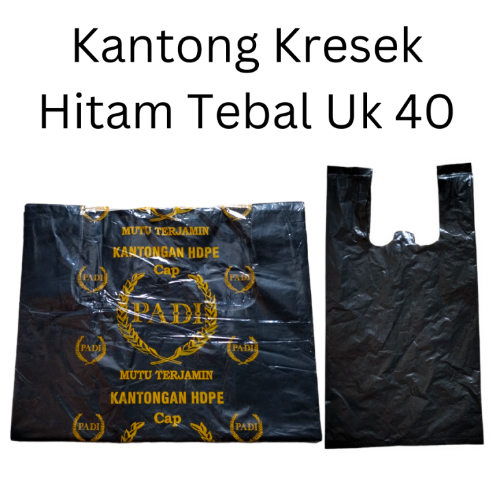 HDPE 40, Kantong Kresek Hitam TEBAL Uk 40, kantong plastik Tebal Kantong  Hitam Tebal