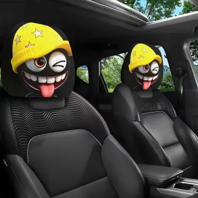 YONDO 2PCS Elastic Halloween Car Headrest Covers Breathable Cartoon Auto Seat Cover Creative Soft Comfortable Car Pillowcase Halloween Decoration
