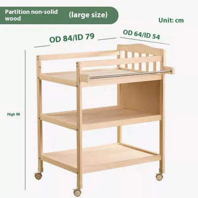 Solid Wood Diaper Changing Table Multifunctional Baby Changing Table Movable Diaper Changing Station