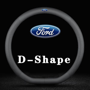 Minimalist Style Car PU Leather Steering Wheel Cover For Ford Territory Ranger Fiesta Focus Everest EcoSport Escort Escape Fusion Ultra-Thin Breathable Auto Decoration Accessories