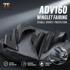 Motorcycle Aerodynamic Winglet Fairing Spoiler ABS Carbon Fiber Side Cover For Honda ADV160 2022 2023 2Pcs