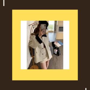 2026 Autumn New Design Spliced Lapel Trench Coat Outerwear for Women
