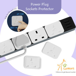 Lil’ Curators SG Electric Socket Cover | Baby Safety Slide-On Plug Protector for Singapore 3-Pin Power Outlet (UK Type)