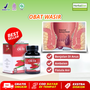 Obat Wasir Benjolan di Anus Ambeien Fistula Ani Kapsul Oil Fit Isi 50
