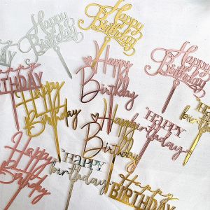 【HOT SALES】Happy Birthday Alphabet Acrylic Cake Topper Decoration Birthday Party Accessories