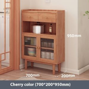 [CozyNest ]Storage Cabinet Stone Dining Cabinet Narrow 20/30Cm Solid Wood Ultra-Thin Double Door Storage Restaurant