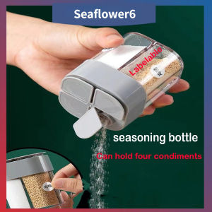 In Stock Clear Seasoning Rack Spice Pots - 4in1 Seasoning Box Storage pepper Container Condiment Jar