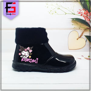 Sepatu Boots KUROMI Anak Perempuan Fashion Trendy / Sepatu Boots Resleting Anak Motif Kuromi Lucu