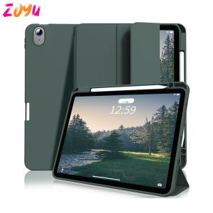 ZOYU ipad case with Pencil Holder for ipad pro 11 inch case ipad air 5th gen case ipad Air 4 ipad pro 12.9 inch case Trifold Stand Case with Soft TPU Back Cover Auto Sleep/Wake ipad bag Pen tray on the right TPU silicone soft cover