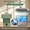 12L Portable Foldable Mini Washing Machine with Spin Dry Basket Compact Washer Travel, Dorm, Camping, 3 Smart Wash Modes. 