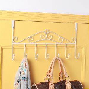 BW-C789 Gantungan Baju Belakang Pintu Multifungsi Tanpa Paku 7 Hook Steel Clothes Hanger Modern
