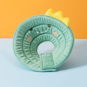 Mojioo ปลอกคอลำโพงสัตว์เลี้ยงน่ารักปรับได้สำหรับแมวและสุนัข-น้ำหนักเบาระบายอากาศได้ดีป้องกันการเลียป้องกันการกัดนุ่มปลอกหุ้มหัวไม้กอล์ฟปลอกคอรักษาบาดแผลเป็นวงกลมอลิซาเบธ