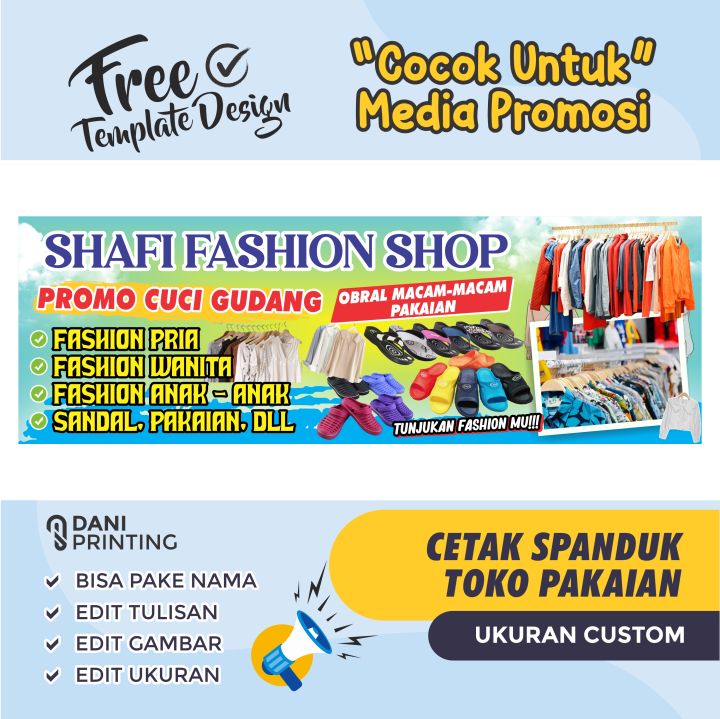 Banner Spanduk TOKO BAJU / FASHION / OLSHOP / TOKO PAKAIAN - BISA DI EDIT