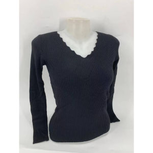 RM KOREAN STYLE V NECK LONG SLEEVE KNITTED BLOUSE FOR WOMEN#3337
