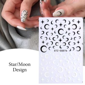 [FashionLife1] Nail Sticker Nail Art Stickers Black and White Waterproof 美甲贴纸指甲贴纸黑白艺术