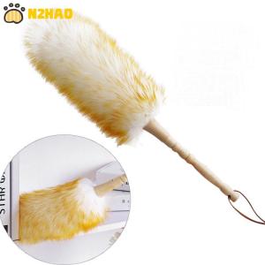 【N2HAO】 Wool Duster Household Cleaning Dust Duster Brush Car Cleaning Sweeping Dust Home Daily Use Washable Clean Houseware Tools
