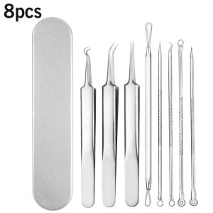 8PCS Acne Blackhead Removal Needles Black Dots Cleaner Black Head Pore Cleaner Deep Cleansing Tool Face Skin Care Tool