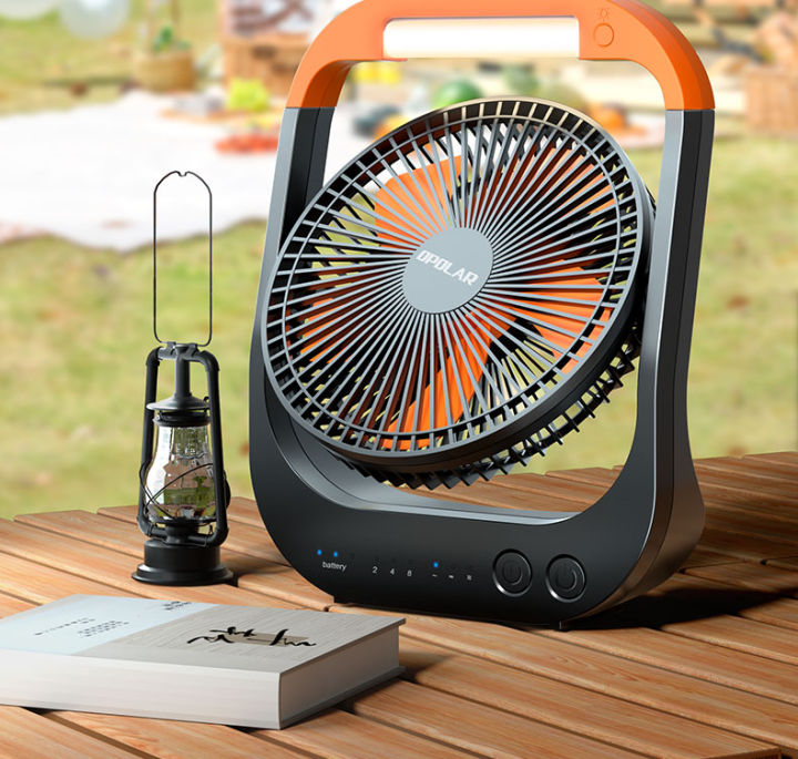 MAH 20000mAh Cordless Rechargeable Camping Fan With LED Lantern & Remote – USB-C