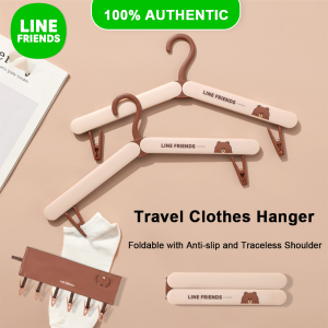 100% Authentic Line Friends Travel Accessories Clothes Hanger Foldable with Anti-slip and Traceless Shoulder Angle Portable Multi-function Travel LFB260/LFB284