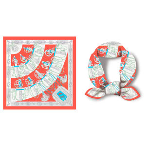 God of War Blessing 53 Centimeter Japanese Style Small Square Scarf Silk Scarf for Women Summer Thin Neck Protection Neck Scarf Silk Scarf